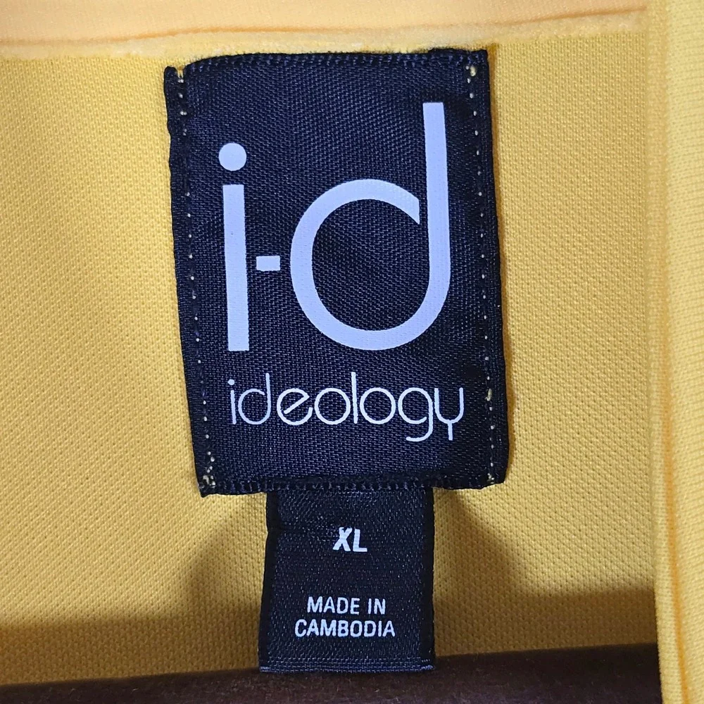 Ideology Mens‎ XL Yellow Navy Blue Striped Full Zip Track Jacket Activewear
